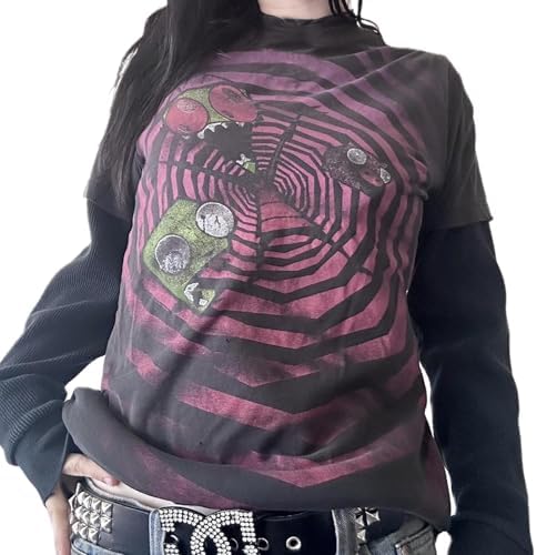 Women's Y2k Fairy Grunge T Shirts E-Girls Gothic Punk Long Sleeve
